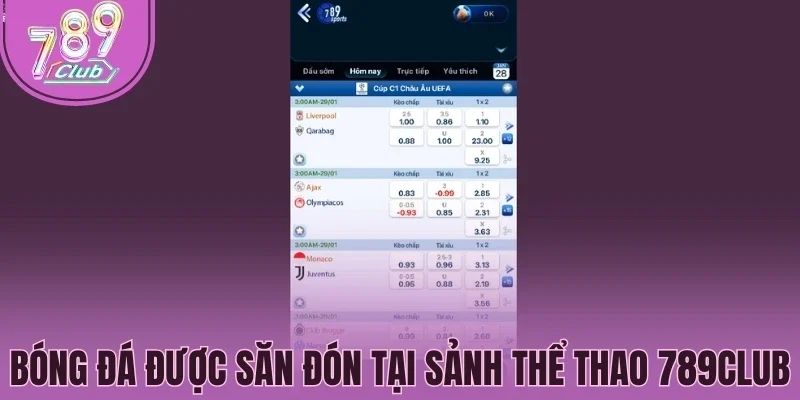 Bóng đá được săn đón tại sảnh thể thao 789Club