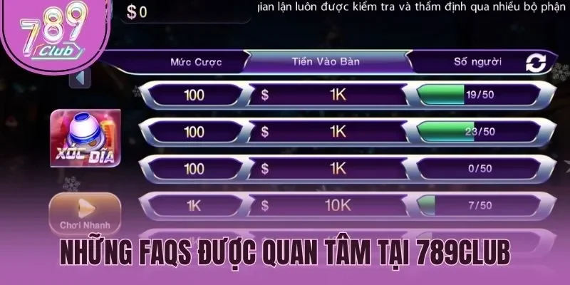 Những FAQs được quan tâm tại 789Club